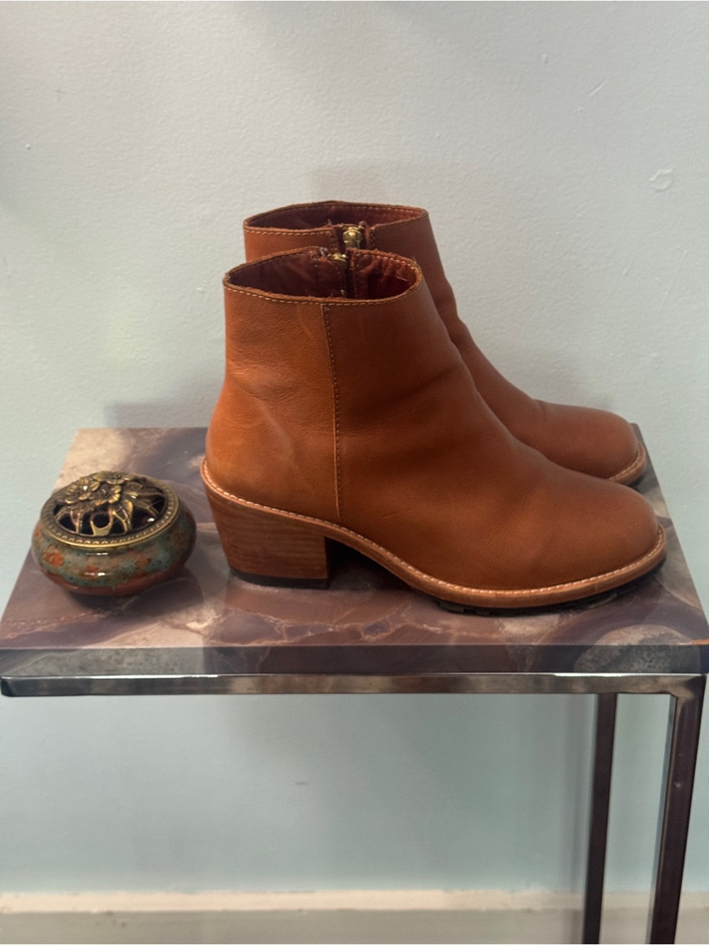 Women's Tan Leather Ankle Boots - Portland leather goods - Picture 4 of 10